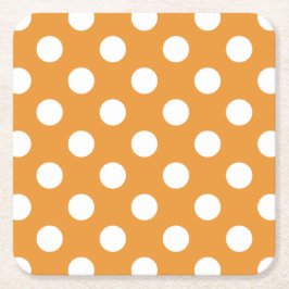 White polka dots på gula underlägg papper kvadrat