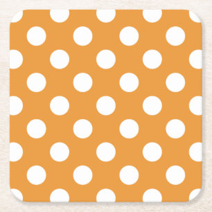 White polka dots på gula underlägg papper kvadrat