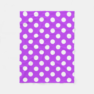 White polka dots på lila fleecefilt