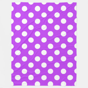 White polka dots på lila fleecefilt