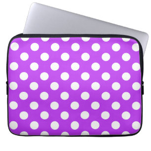 White polka dots på lila laptop fodral