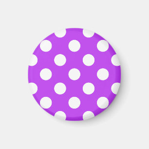 White polka dots på lila magnet