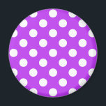 White polka dots på lila magnet<br><div class="desc">White polka dots på lila</div>
