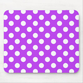 White polka dots på lila musmatta