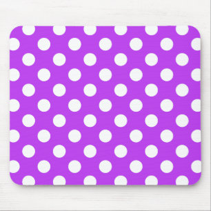 White polka dots på lila musmatta