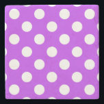 White polka dots på lila stenunderlägg<br><div class="desc">White polka dots på lila</div>