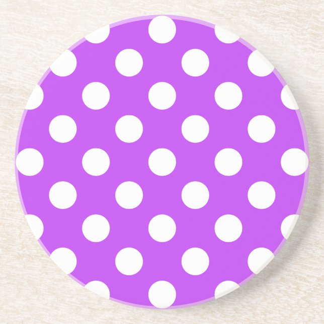 White polka dots på lila underlägg (Framsidan)