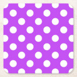 White polka dots på lila underlägg papper kvadrat<br><div class="desc">White polka dots på lila</div>