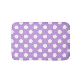 White polka dots på lilac badrumsmatta