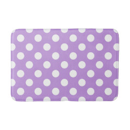 White polka dots på lilac badrumsmatta