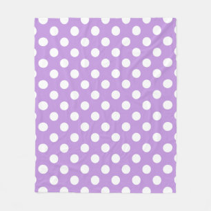 White polka dots på lilac fleecefilt