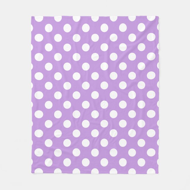 White polka dots på lilac fleecefilt (Framsidan)