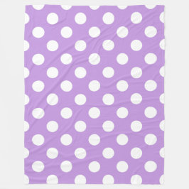 White polka dots på lilac fleecefilt
