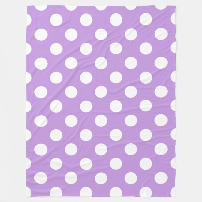 White polka dots på lilac fleecefilt (Framsidan)