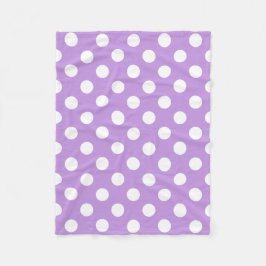 White polka dots på lilac fleecefilt