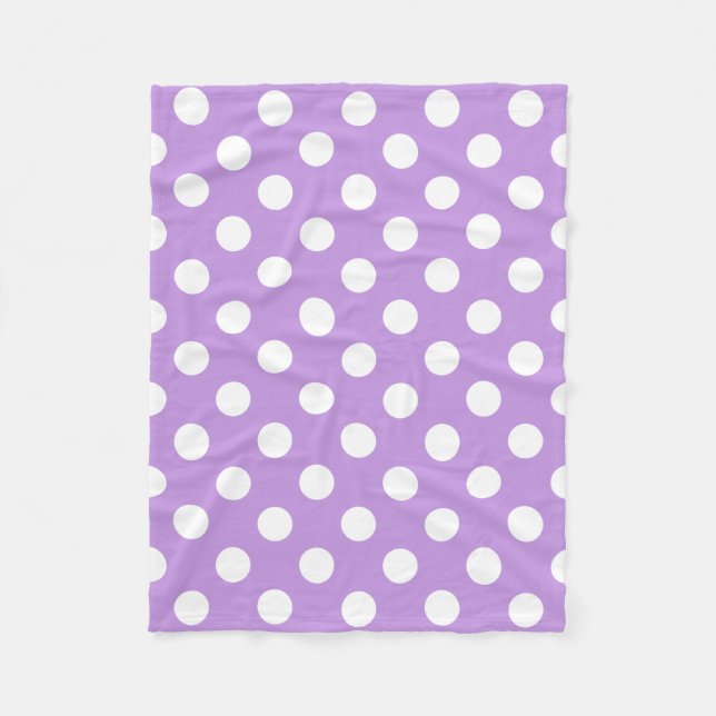 White polka dots på lilac fleecefilt (Framsidan)