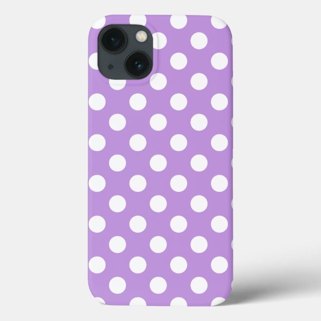 White polka dots på lilac Fodral-Mate iphone case (Baksida)