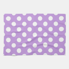 White polka dots på lilac kökshandduk