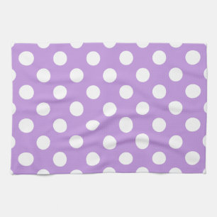 White polka dots på lilac kökshandduk