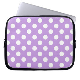 White polka dots på lilac laptop fodral