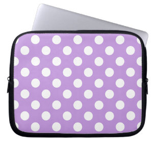 White polka dots på lilac laptop fodral