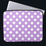 White polka dots på lilac laptop fodral<br><div class="desc">White polka dots på lilac</div>