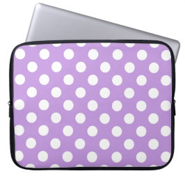 White polka dots på lilac laptop fodral