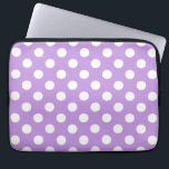 White polka dots på lilac laptop sleeve<br><div class="desc">White polka dots på lilac</div>