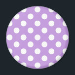 White polka dots på lilac magnet<br><div class="desc">White polka dots på lilac</div>