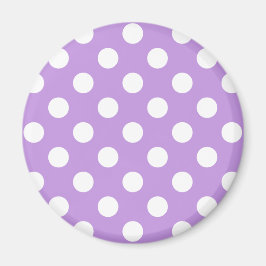 White polka dots på lilac magnet
