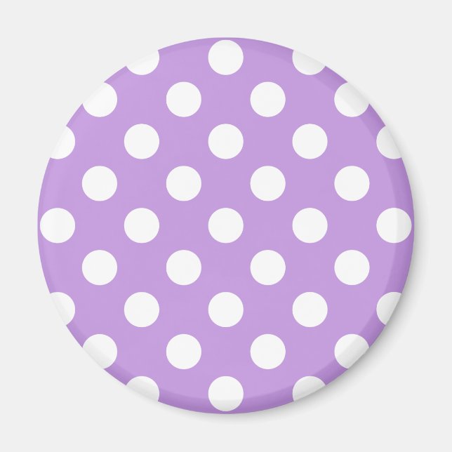 White polka dots på lilac magnet (Framsidan)
