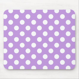 White polka dots på lilac musmatta