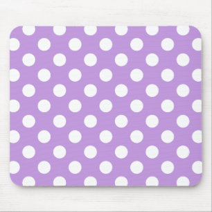 White polka dots på lilac musmatta