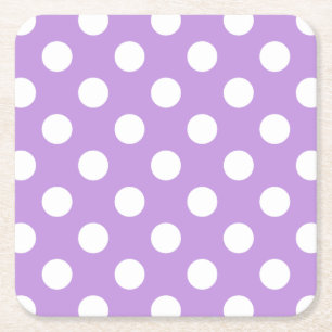 White polka dots på lilac underlägg papper kvadrat