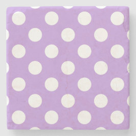 White polka dots på lilac underlägg sten