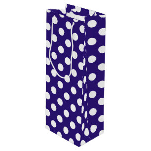 White polka dots på mörk blått