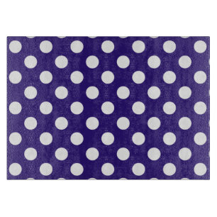 White polka dots på mörk blått