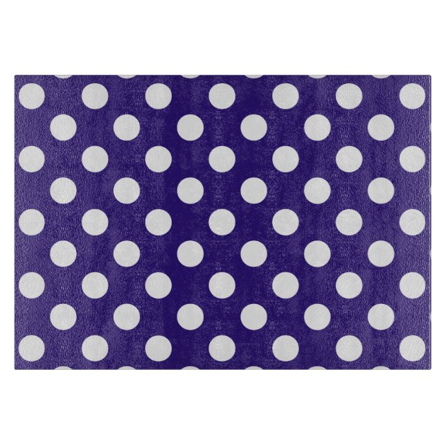 White polka dots på mörk blått (Framsidan)