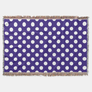 White polka dots på mörk blått filt