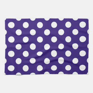 White polka dots på mörk blått kökshandduk