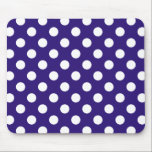 White polka dots på mörk blått musmatta<br><div class="desc">White polka dots på mörk blått</div>
