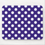 White polka dots på mörk blått musmatta<br><div class="desc">White polka dots på mörk blått</div>