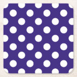 White polka dots på mörk blått underlägg papper kvadrat<br><div class="desc">White polka dots på mörk blått</div>