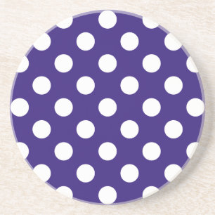 White polka dots på mörk blått underlägg sandsten