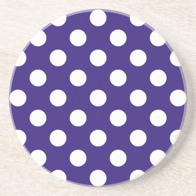 White polka dots på mörk blått underlägg sandsten (Framsidan)
