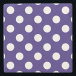 White polka dots på mörk blått underlägg sten<br><div class="desc">White polka dots på mörk blått</div>