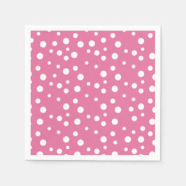 White Polka dots på Mörkens Rosa Pappersservett
