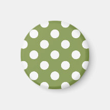 White polka dots på oliv grönt
