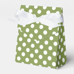 White polka dots på oliv grönt presentaskar