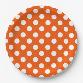 White polka dots på orange